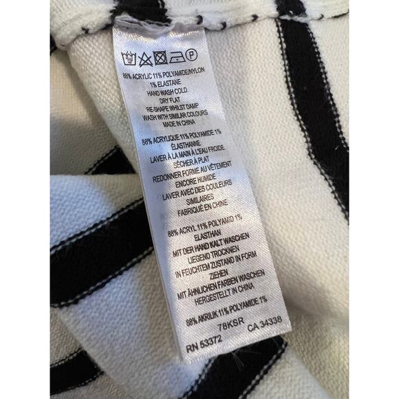 French Connection Oversized Parisian Striped Sweater White Black S - Picture 6 of 6